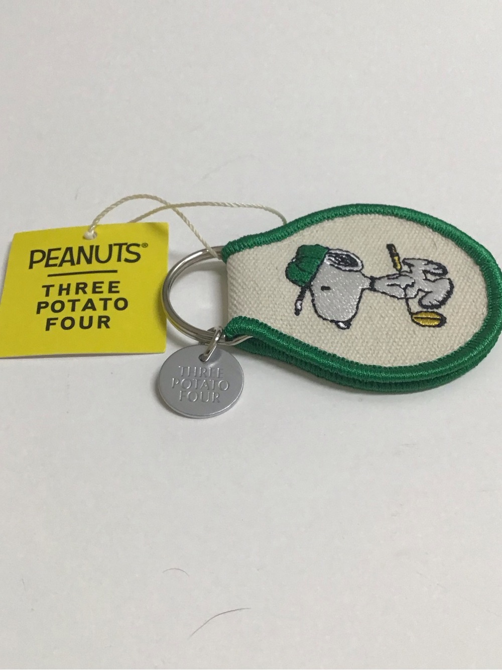 Peanuts Snoopy Golfer Key Ring Embroidered Patch Style Three Potato Four NEW - Picture 6 of 10